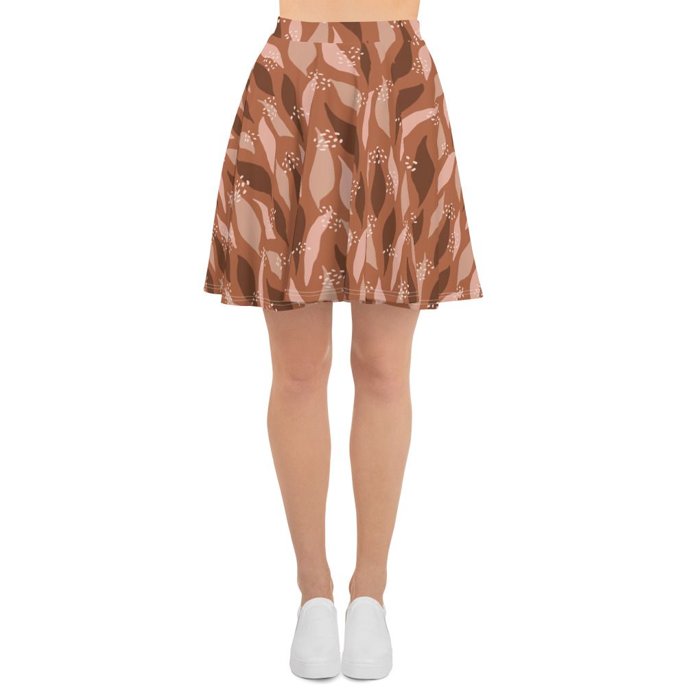 Retro Leaves Skater Skirt