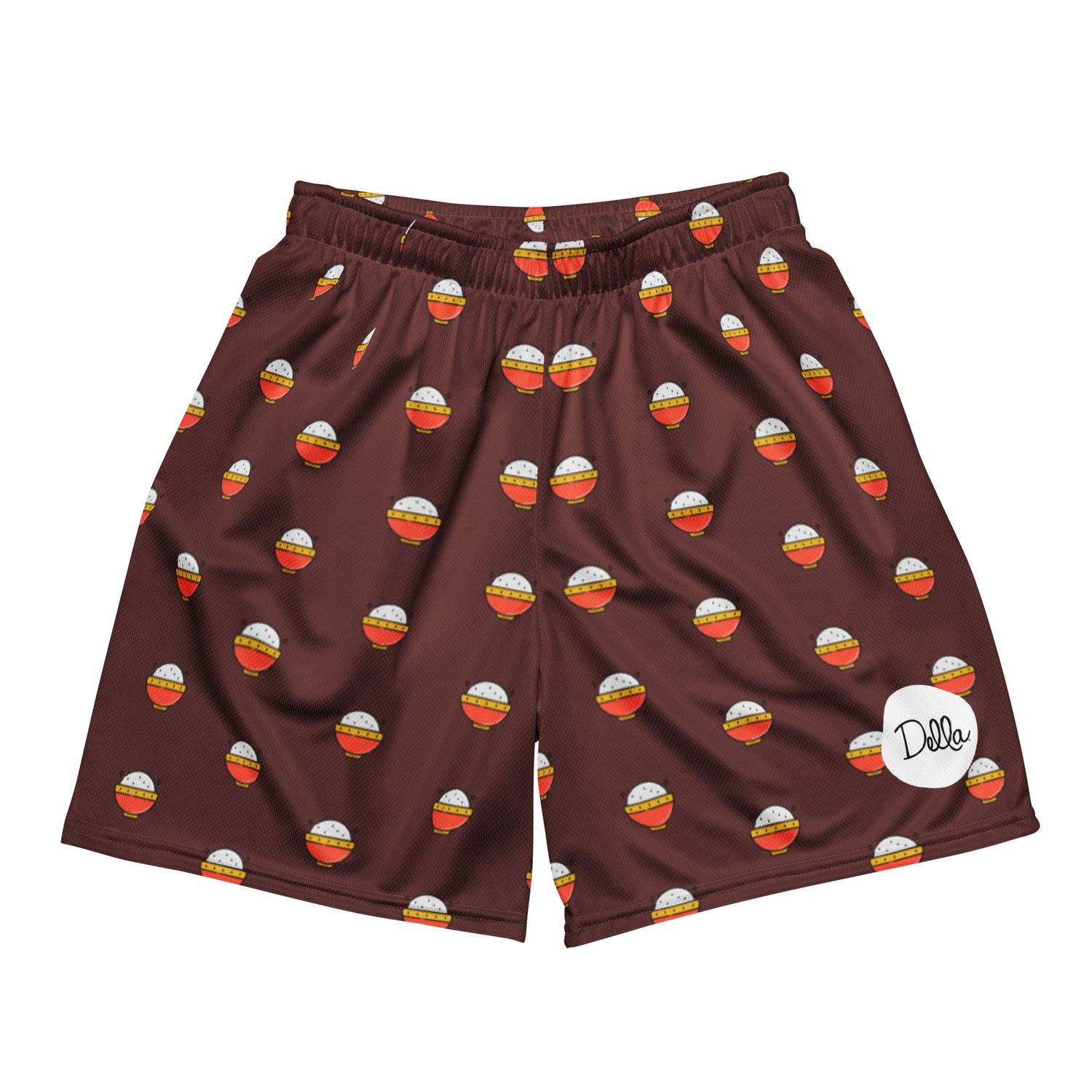 Dark Red Rice Bowl Gym Shorts