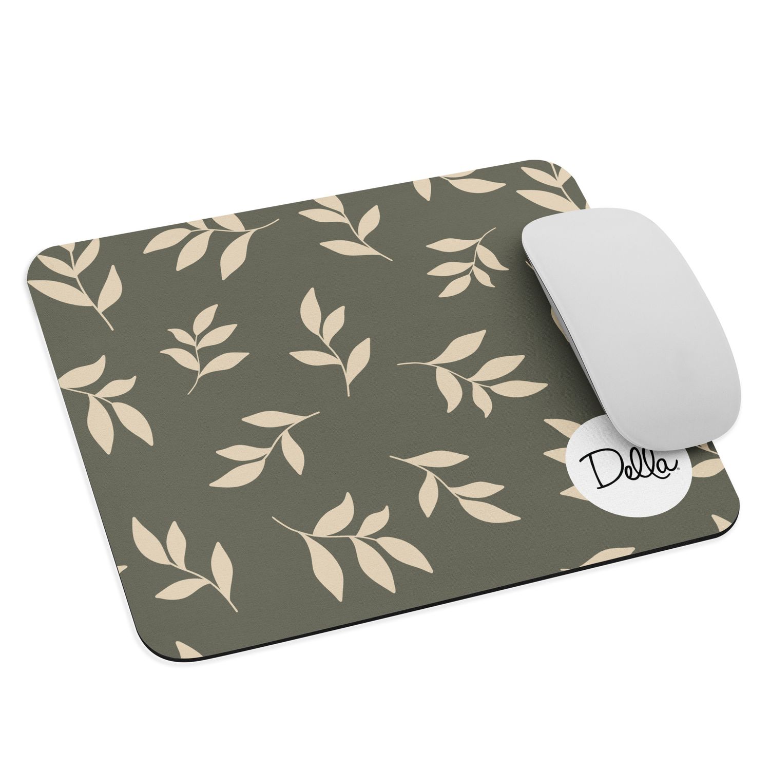 Muted Green Plant Mouse Pad