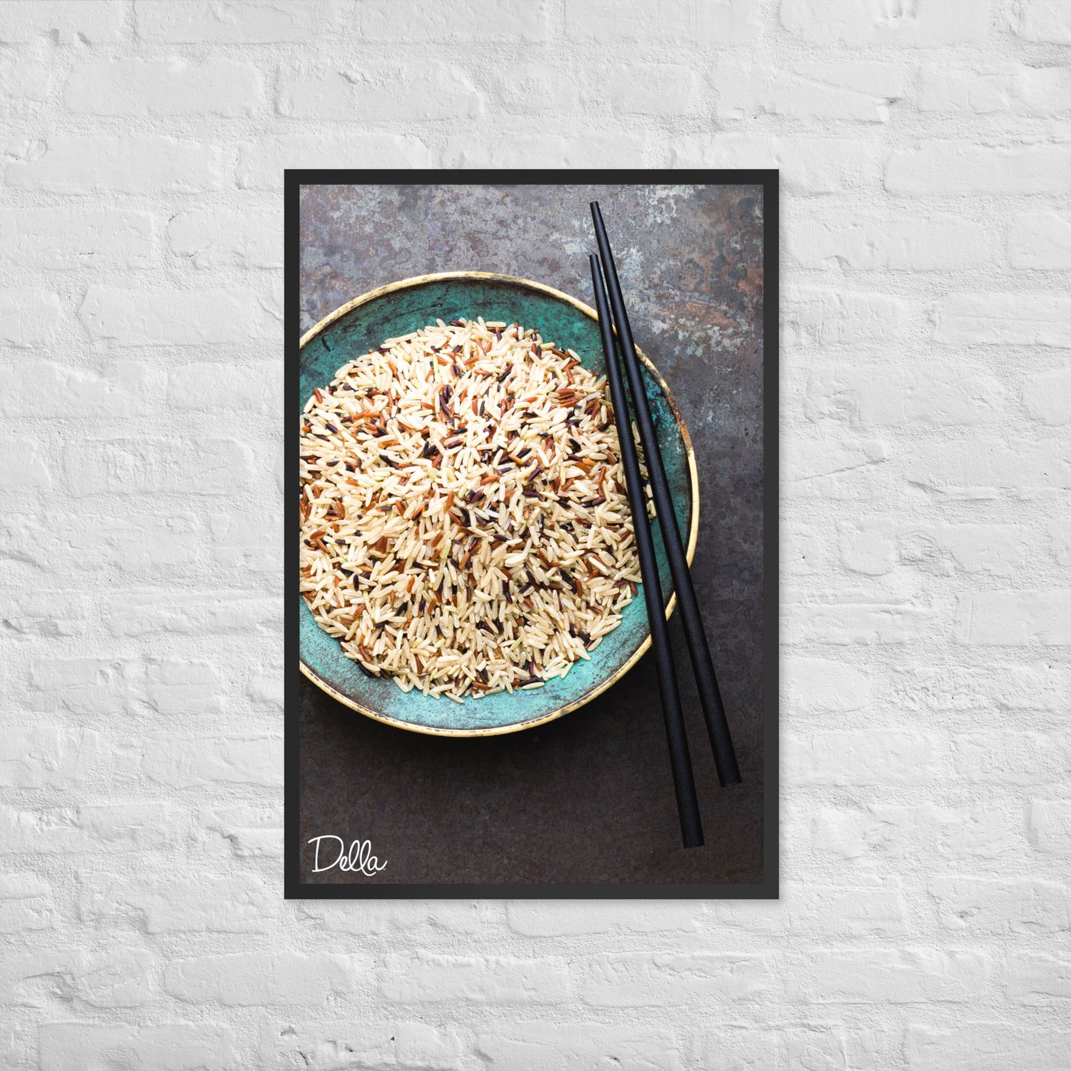 Mixed Rice in Rustic Bowl Framed Poster
