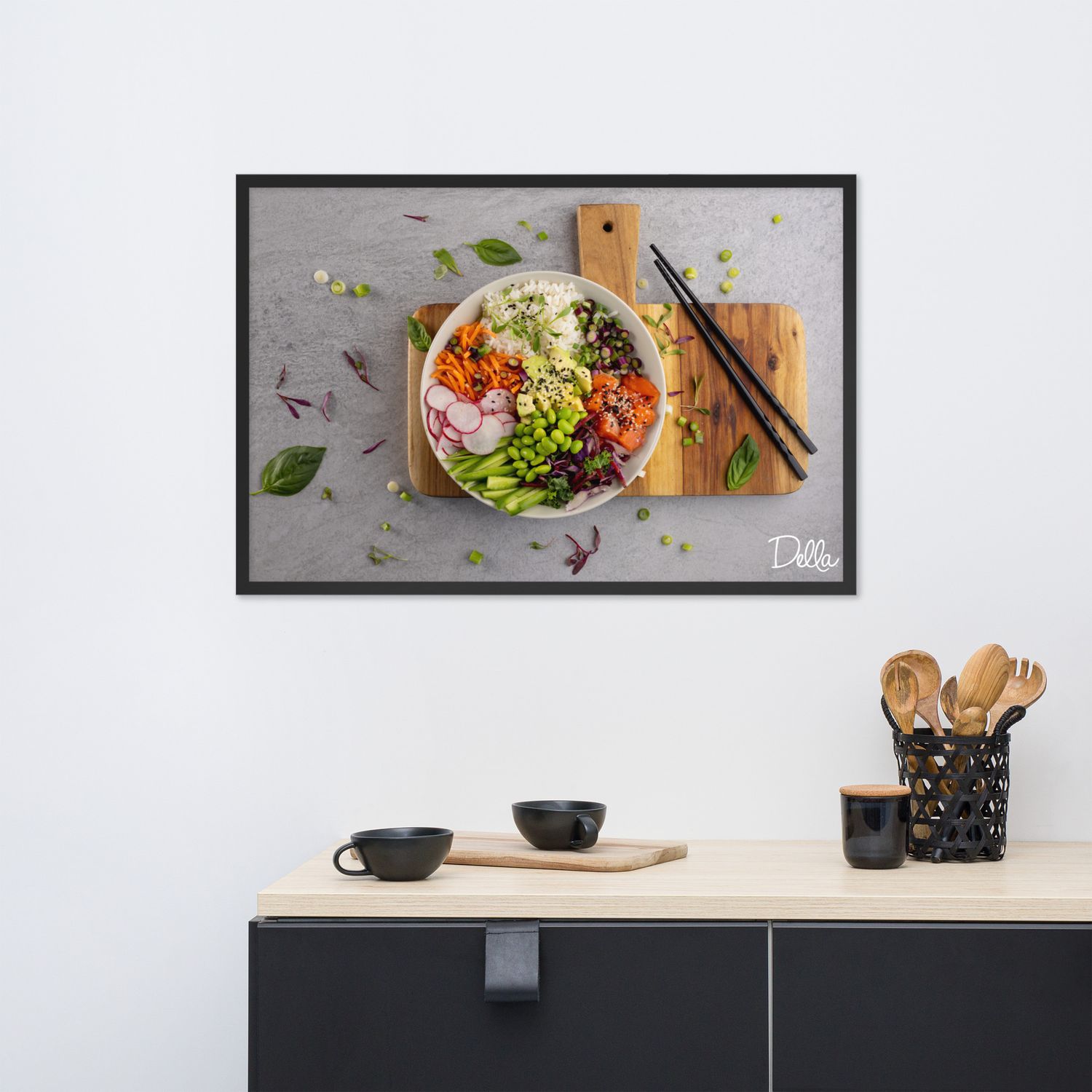 Colorful Poke Bowl Framed Poster