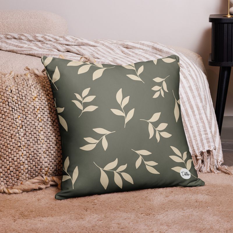 Muted Green Plant Pillow Cases