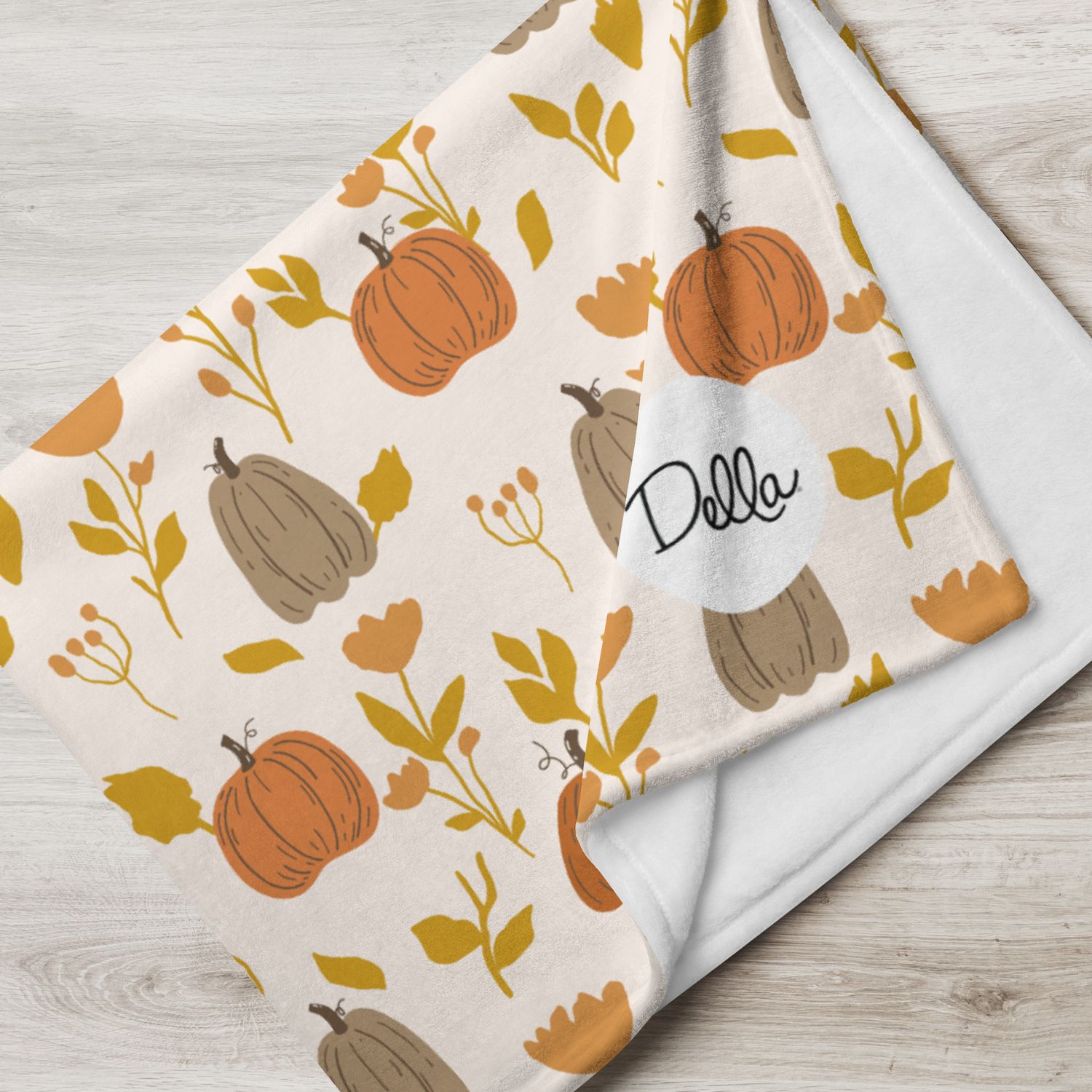 Fall Pumpkin Theme Throw Blanket