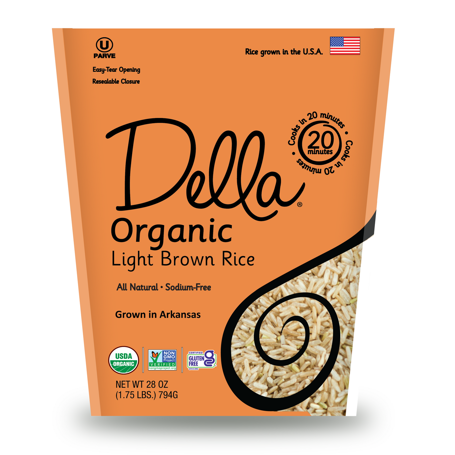 Della™ Organic Light Brown Rice - 28oz (Pack of 1)