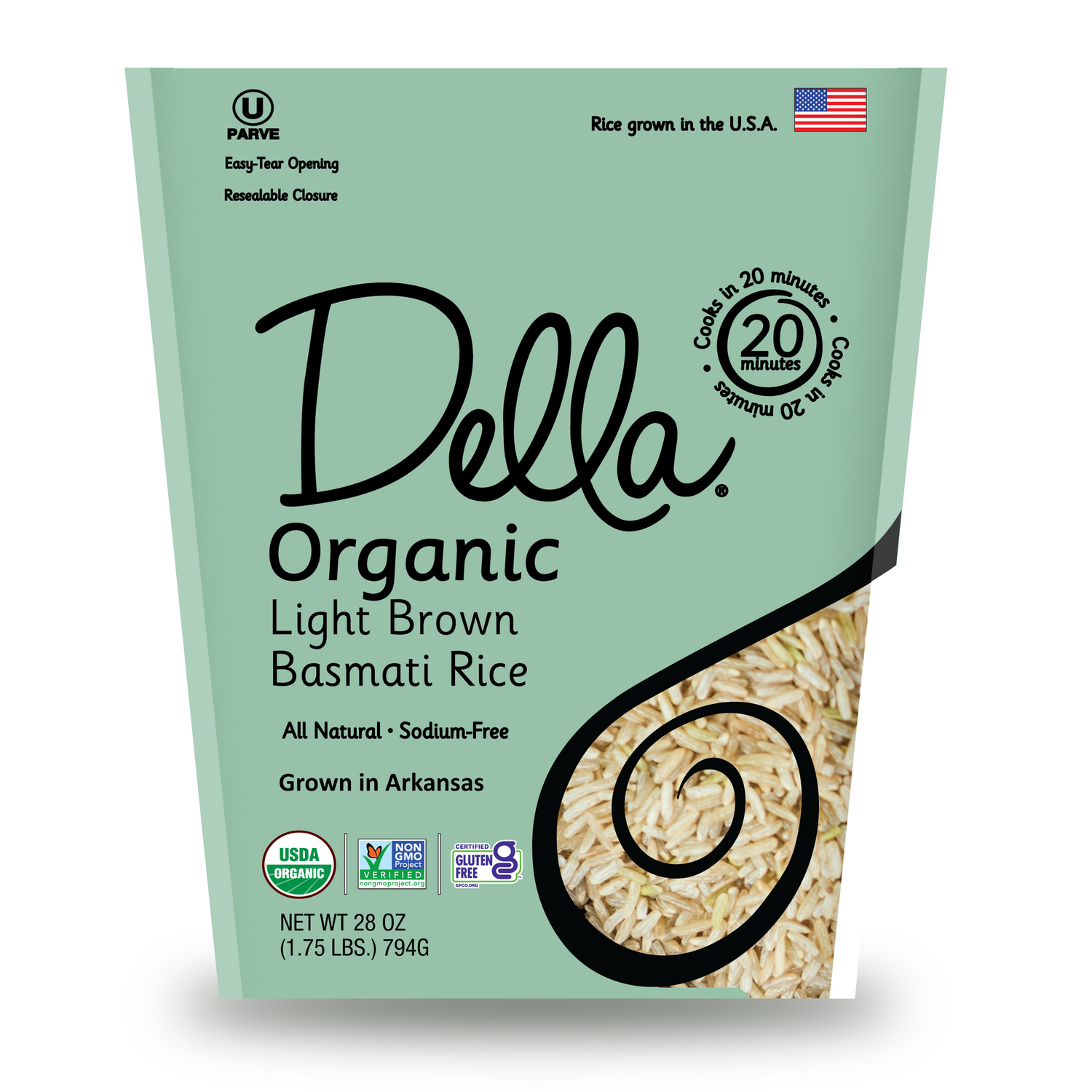 Della™ Organic Light Brown Basmati Rice - 28oz (Pack of 6)