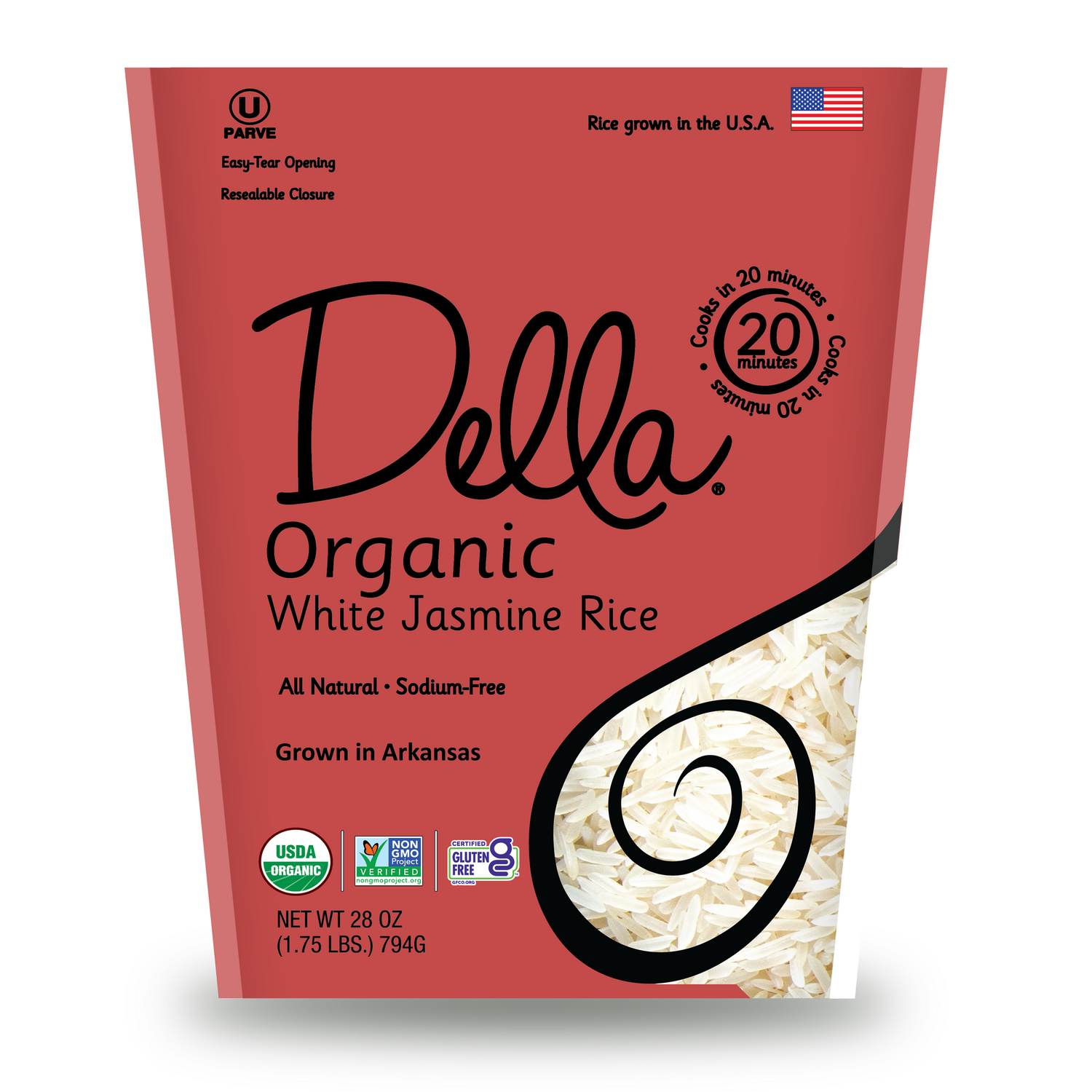 Della™ Organic White Jasmine Rice - 28oz (Pack of 6)
