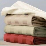 Bedsheet 2 Flat Sheets + Pillow cases - 400 T.C. 100% Cotton Percale , Design: Thin Stripe