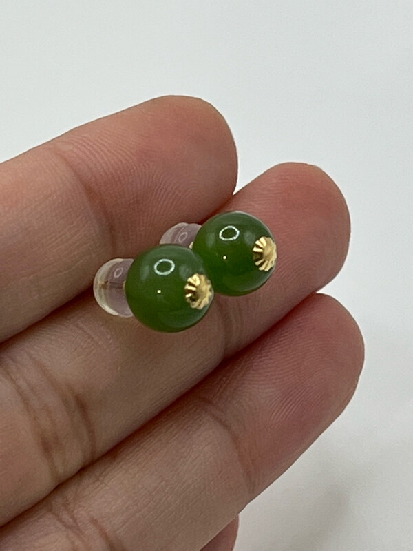 Natural Hetian Jade 18K Earring