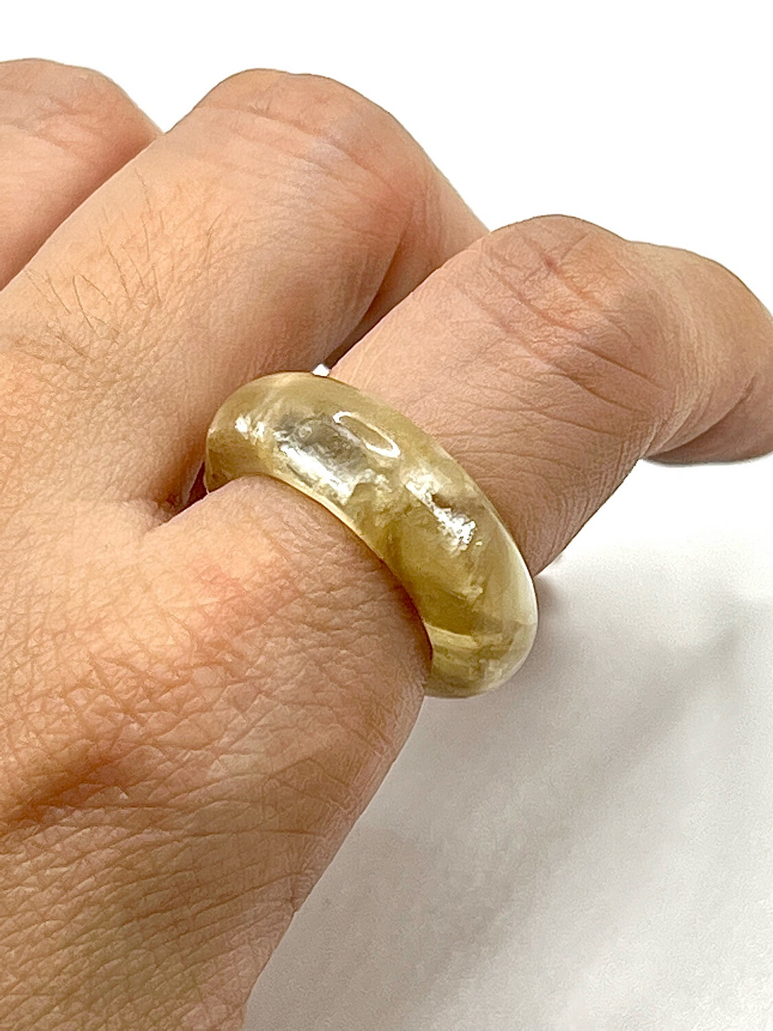 Natural Golden Mica Bangle Ring