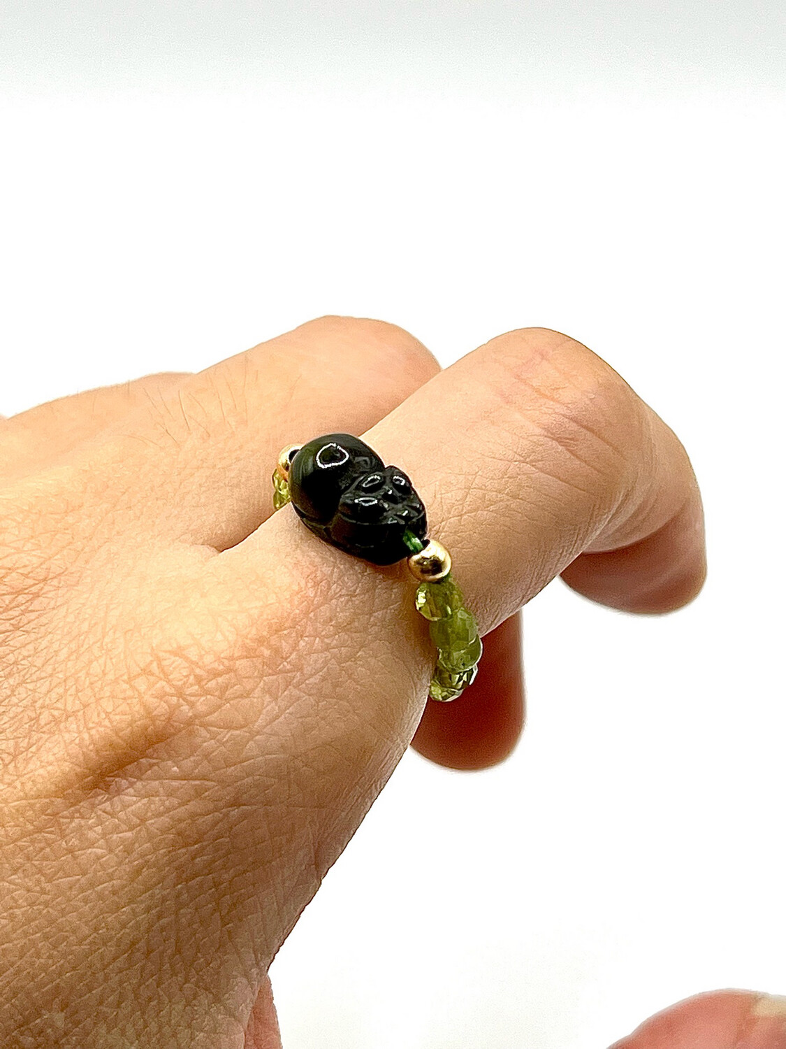 Natural Tourmaline Pixiu Ring