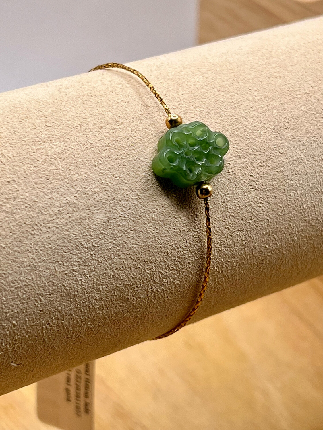 Natural Hetian Jade Lucky Knot Bracelet - 18K