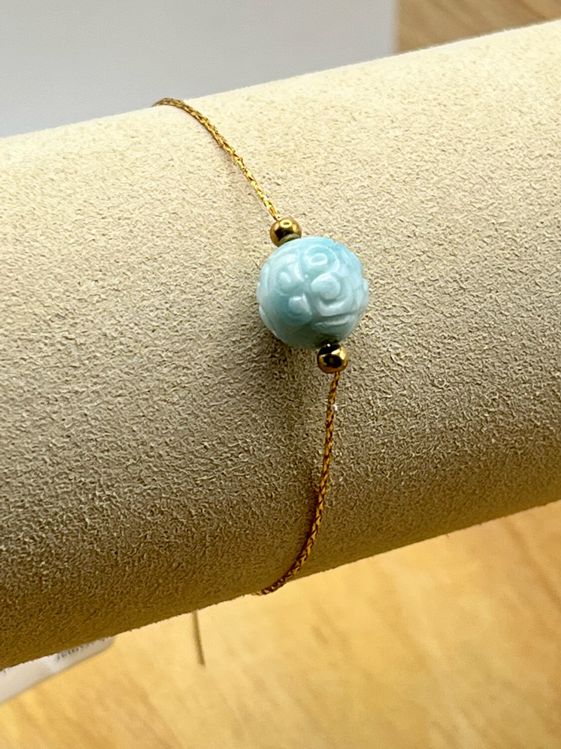 Natural Larimar Bracelet - 18K