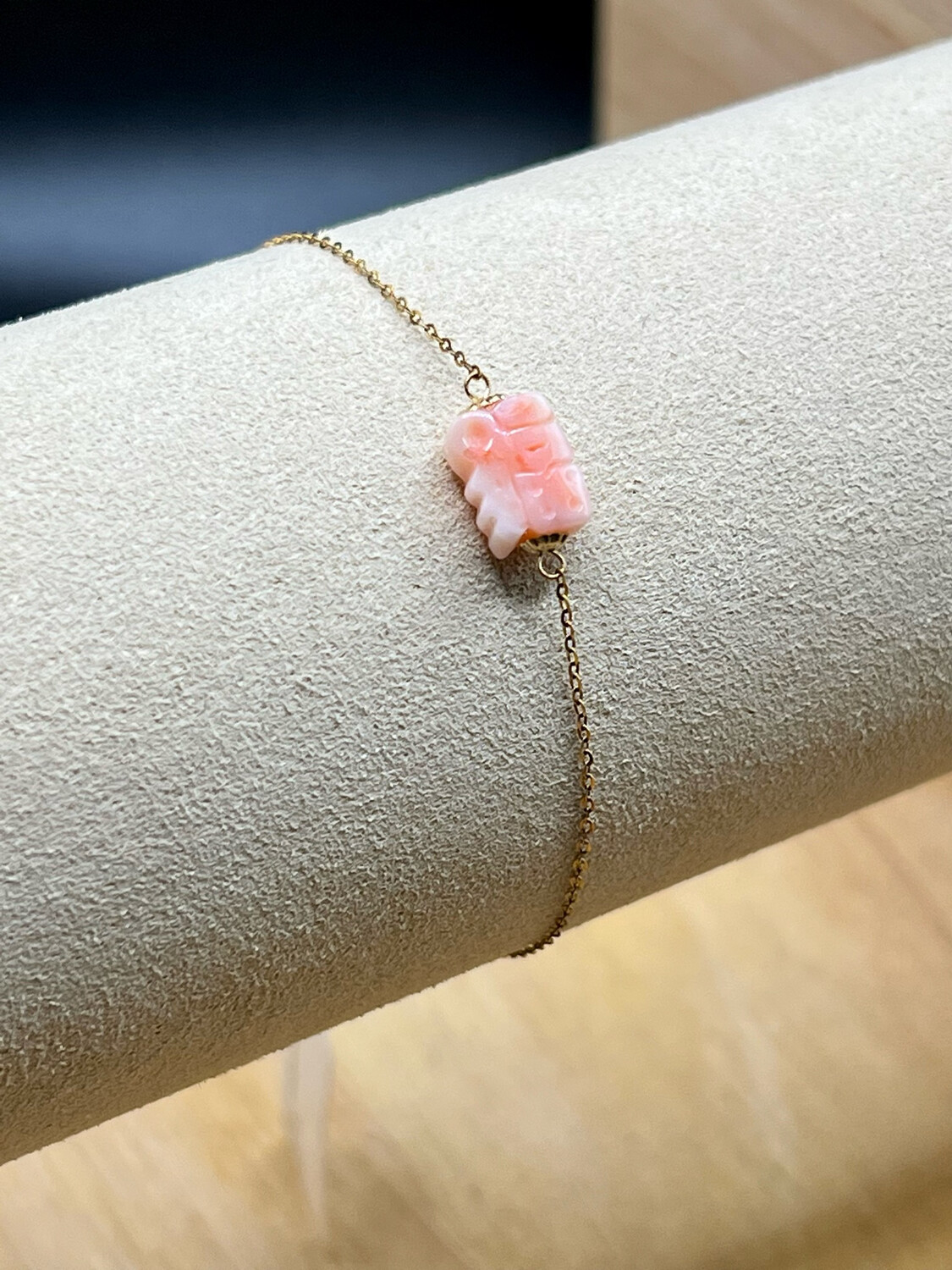 Natural Coral Bracelet - 18K