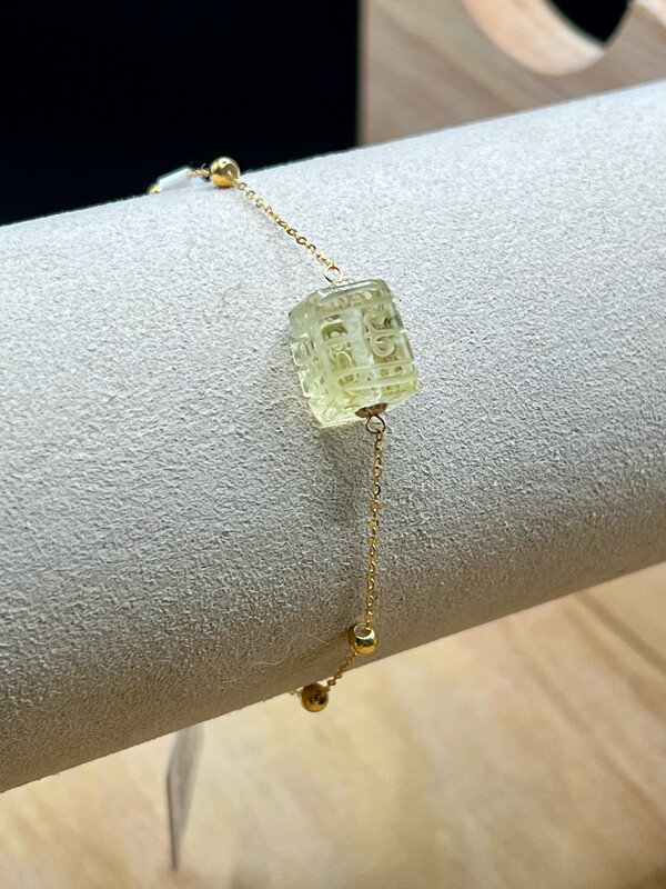 Natural Citrine Lucky Turn Bracelet - 18K