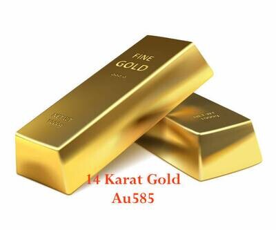 Natural Crystal/Gemstone 14 Karat Real Gold