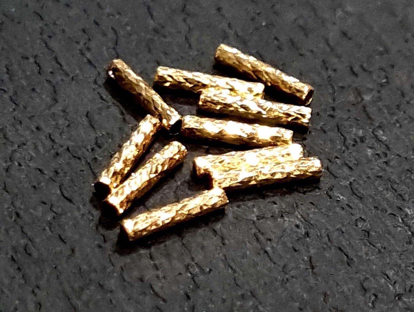 18 Karat Real Gold Laser Cut Tube Spacer