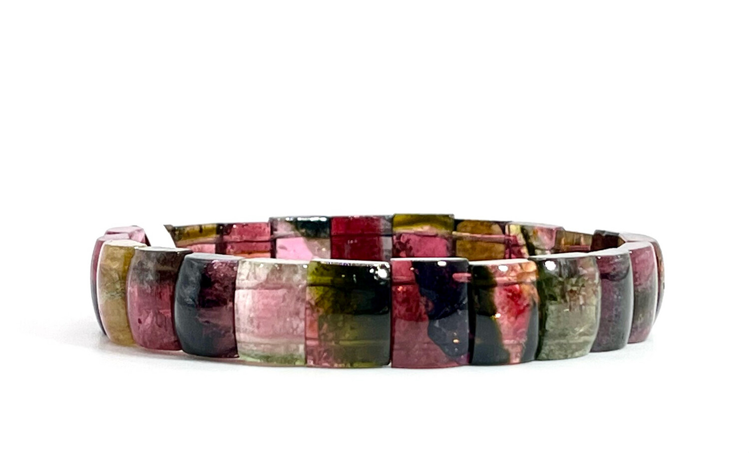 Natural Watermelon Tourmaline Soft Bangle