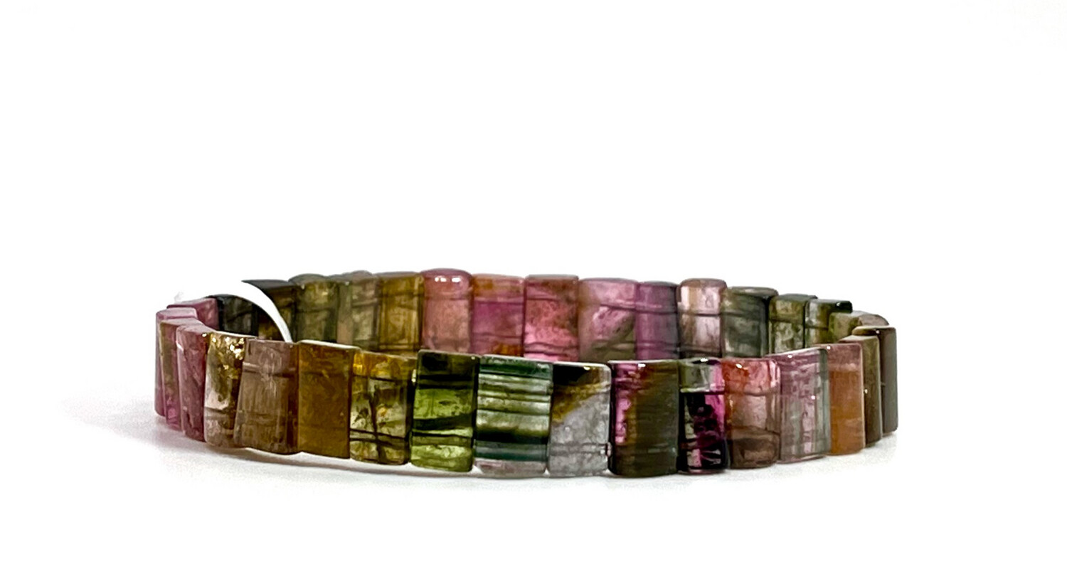 Natural Watermelon Tourmaline Soft Bangle