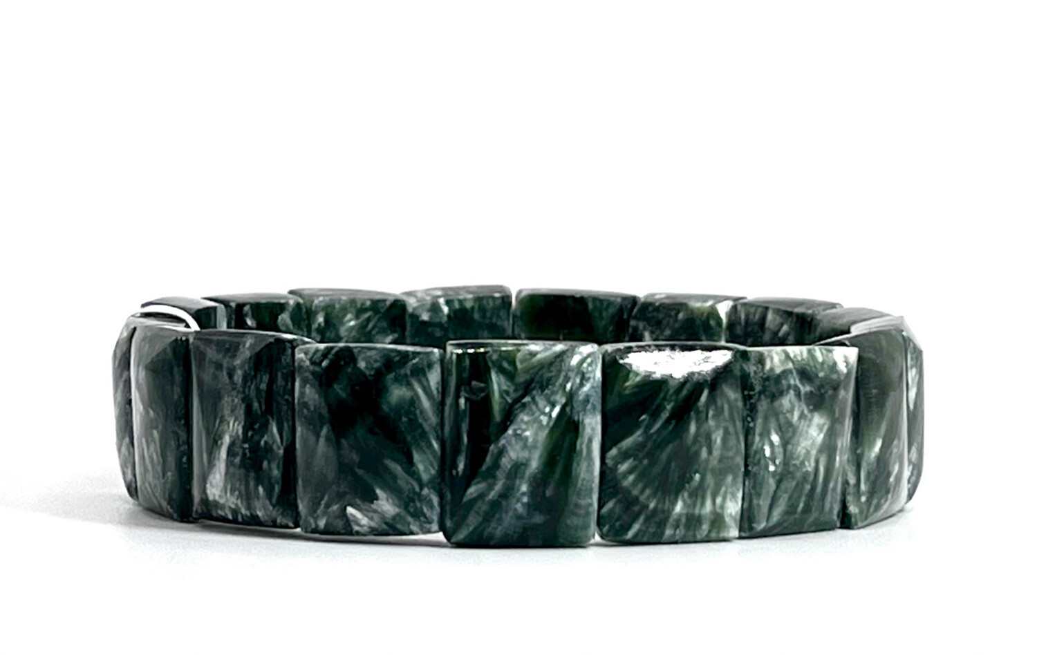 Natural Seraphinite Soft Bangle