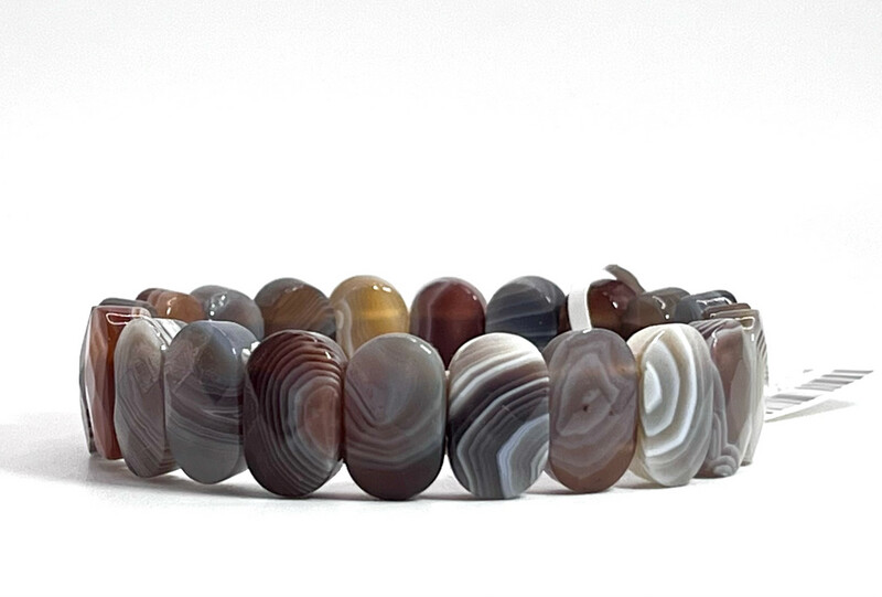 Natural Botswana Agate Soft Bangle