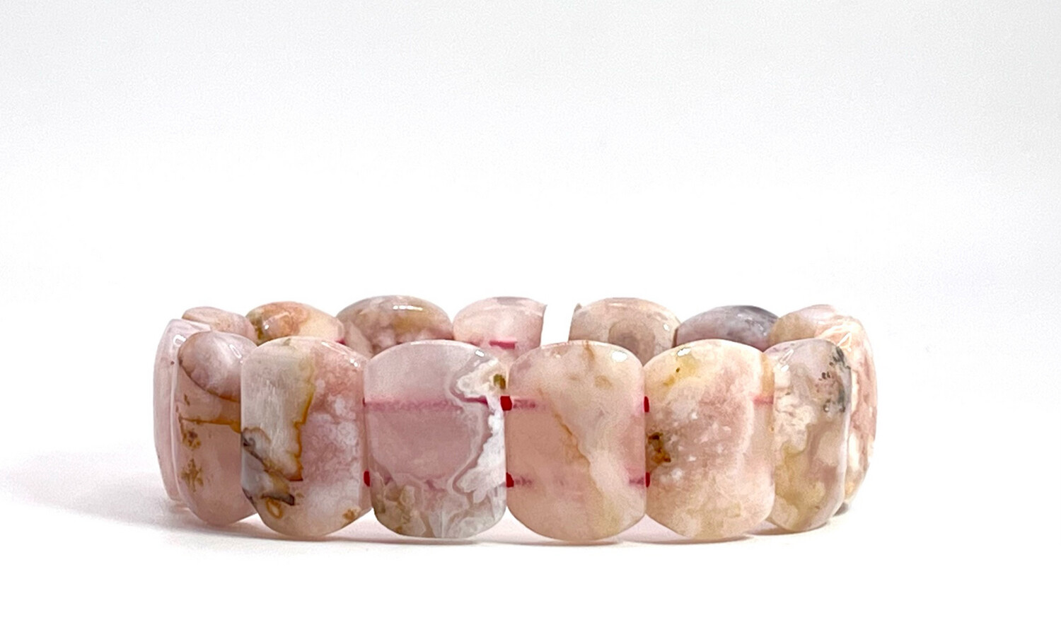 Natural Sakura Agate Soft Bangle