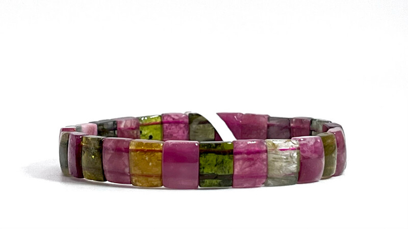 Natural Candy Tourmaline Soft Bangle