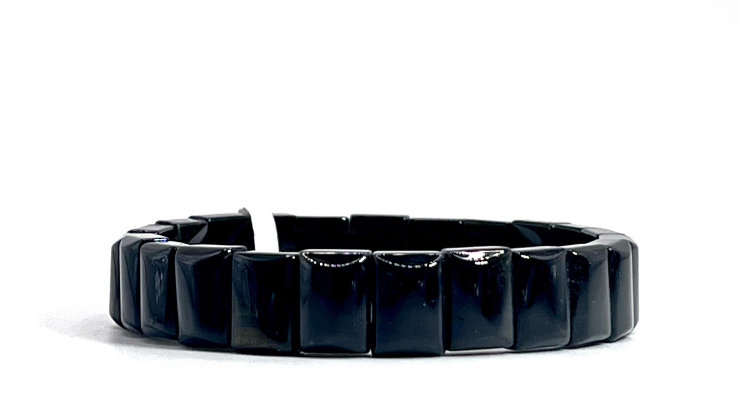 Natural Black Tourmaline Soft Bangle
