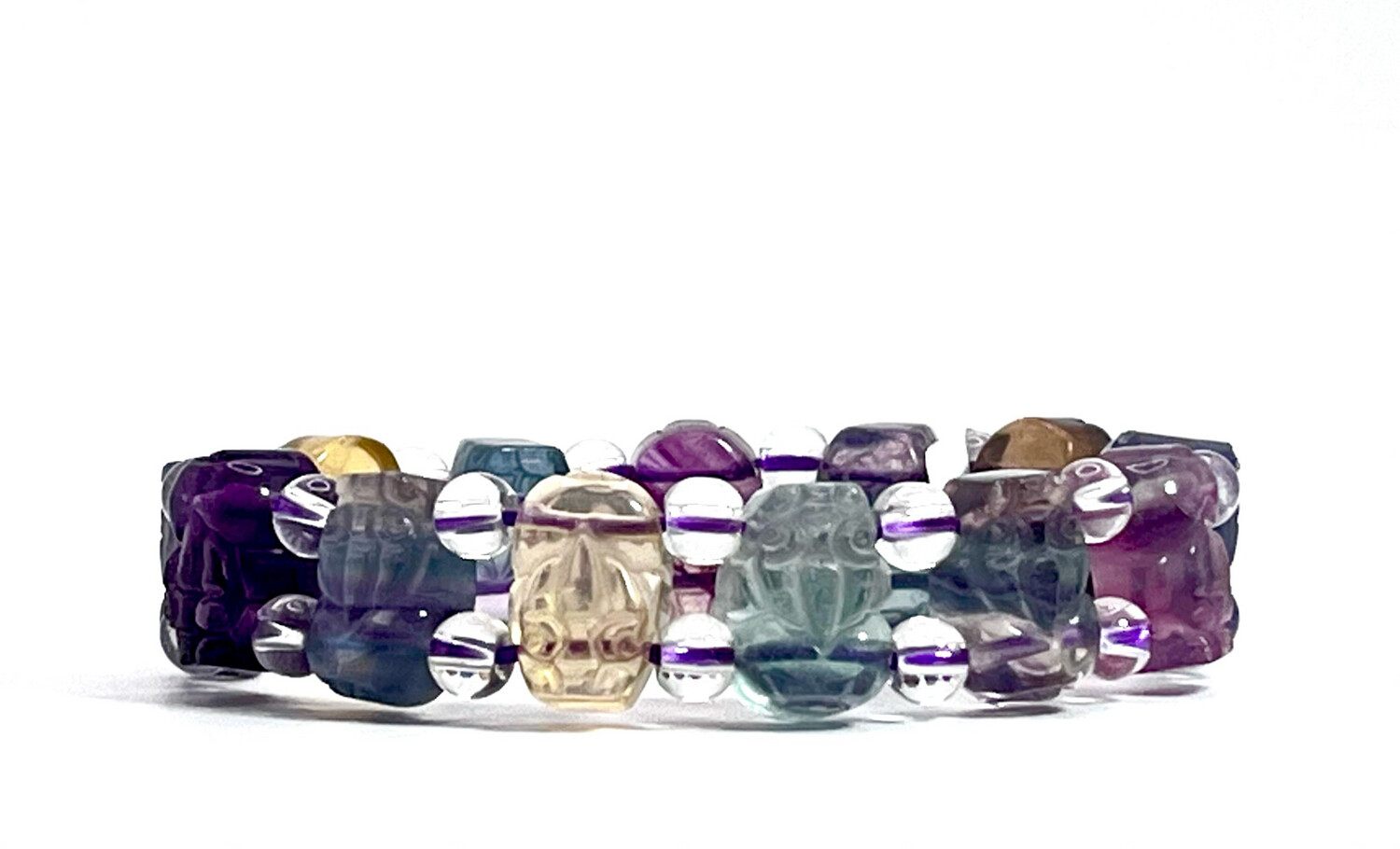 Natural Pixiu Flourite Soft Bangle