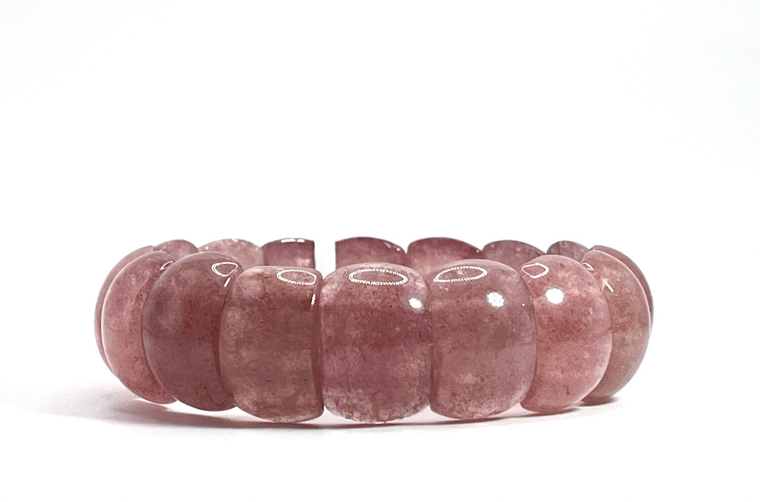 Natural Strawberry Quartz Soft Bangle
