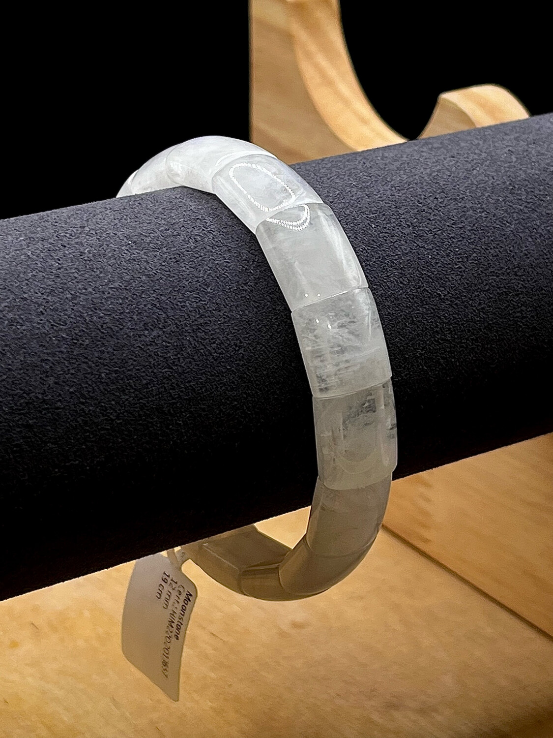 Natural Blue Moonstone Soft Bangle