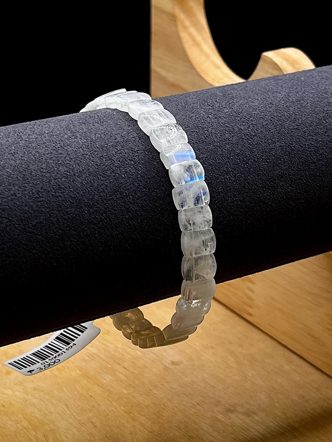 Natural Blue Moonstone Soft Bangle