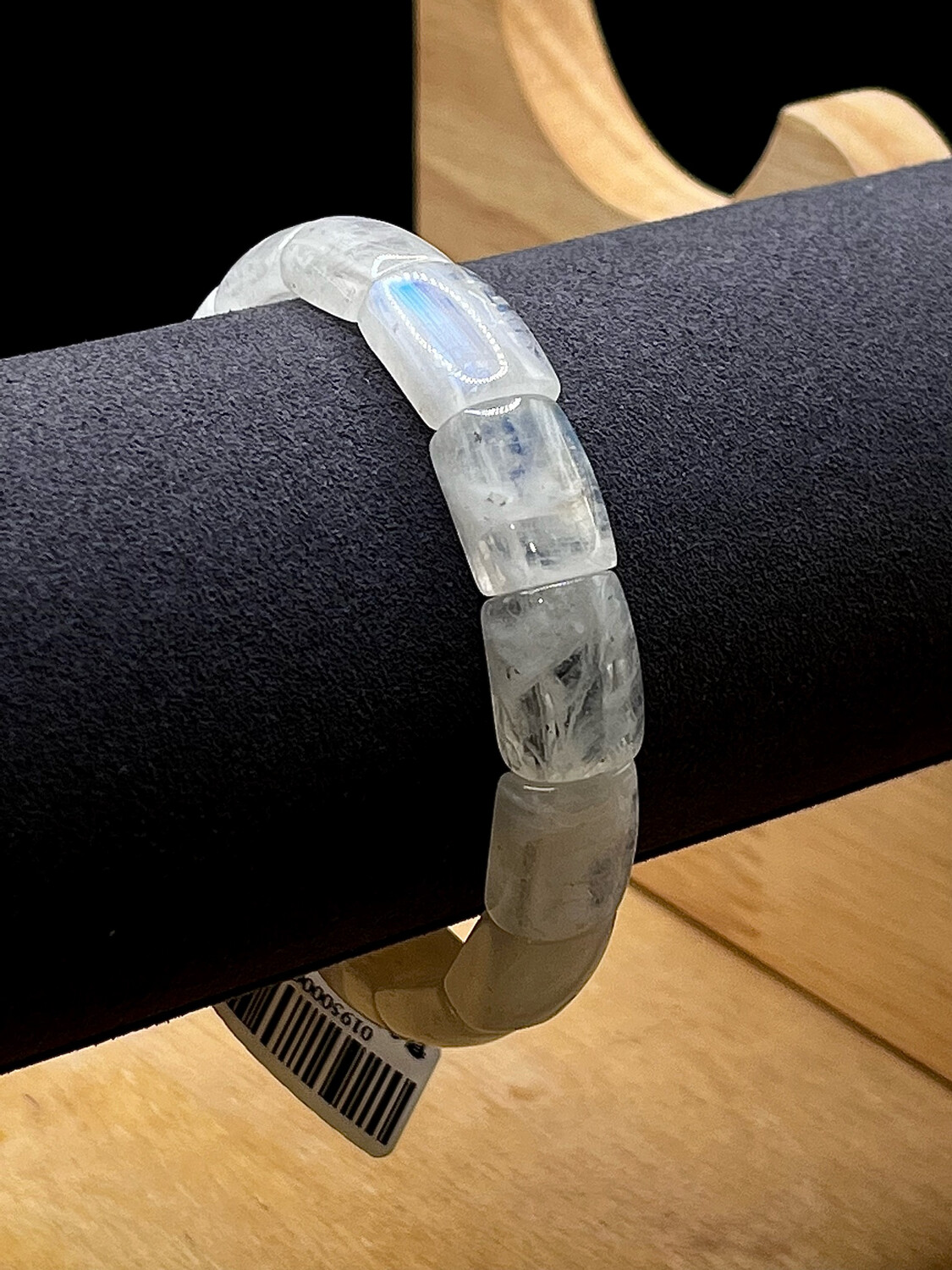 Natural Blue Moonstone Soft Bangle
