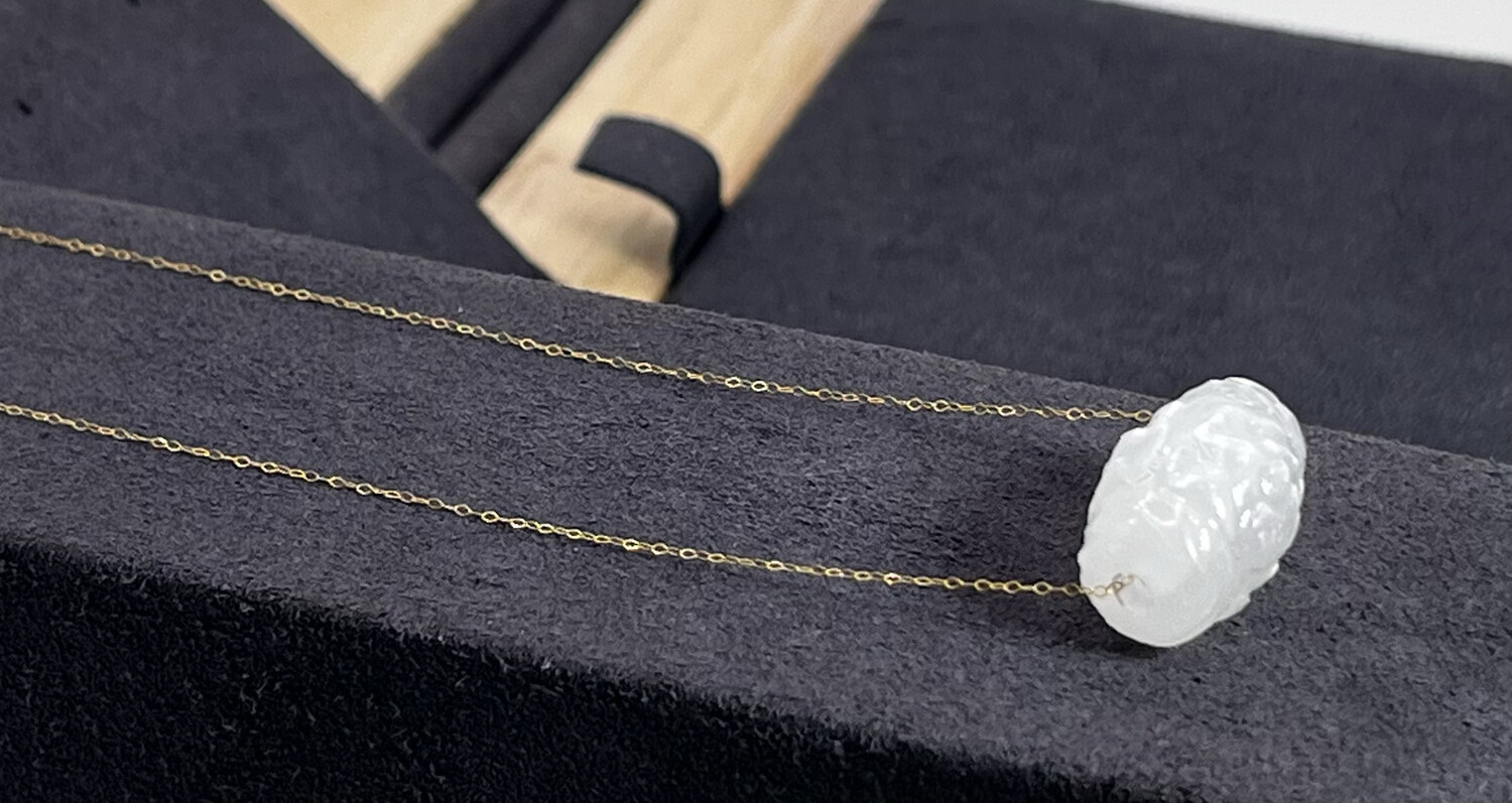 Natural Selenite Lucky Turn Necklace - 18K