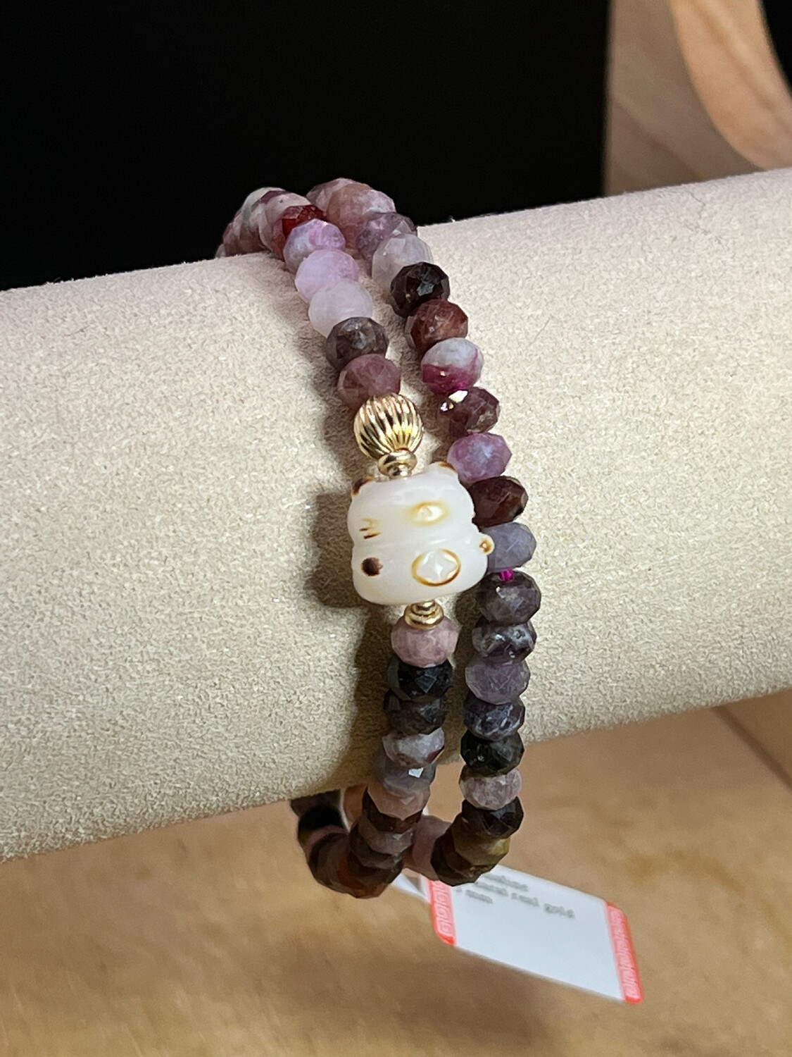 Natural 2 Lap Tourmaline with Lucky Cat