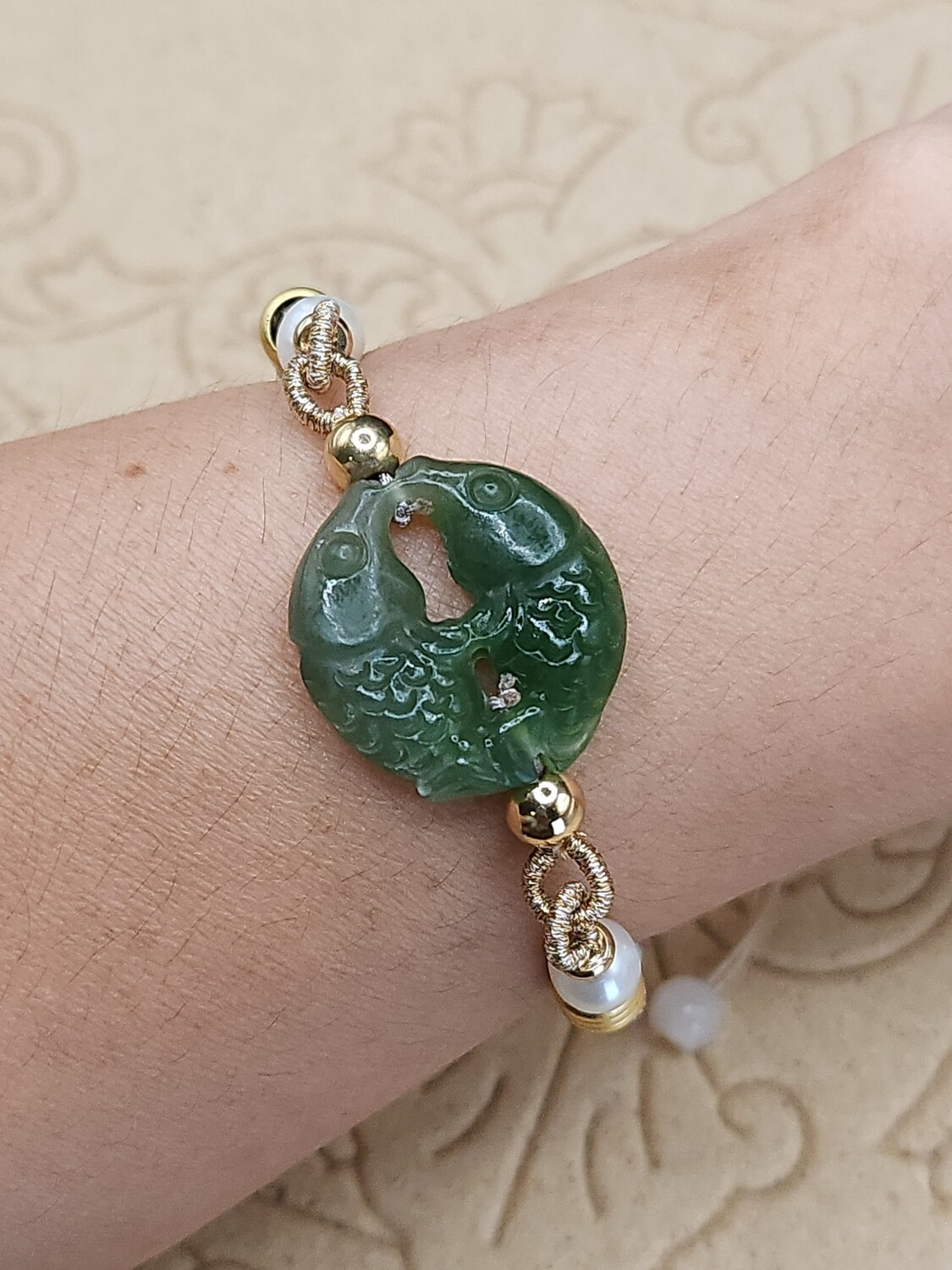 Natural Hetian Jade Double Koi Fish