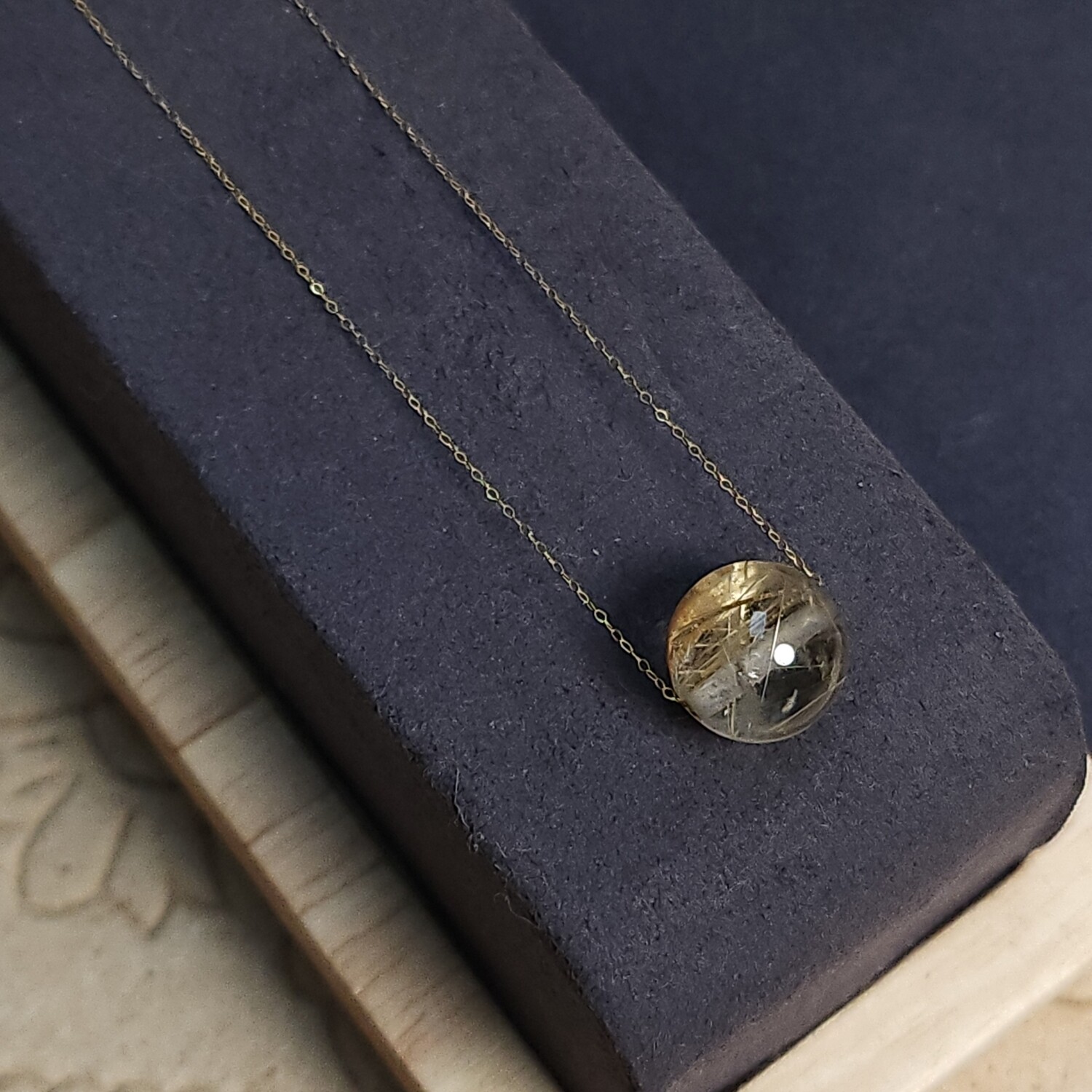 Natural Golden Ruti Necklace - 18K