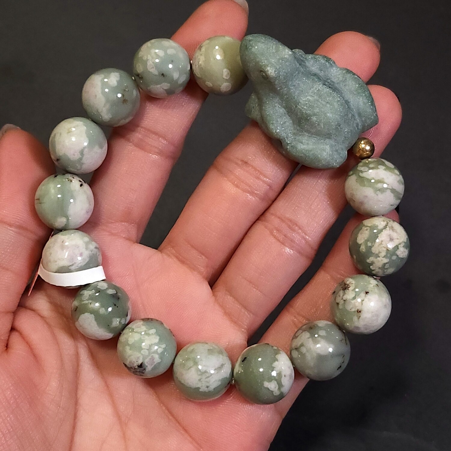 Natural Serpentine Jade with Frog