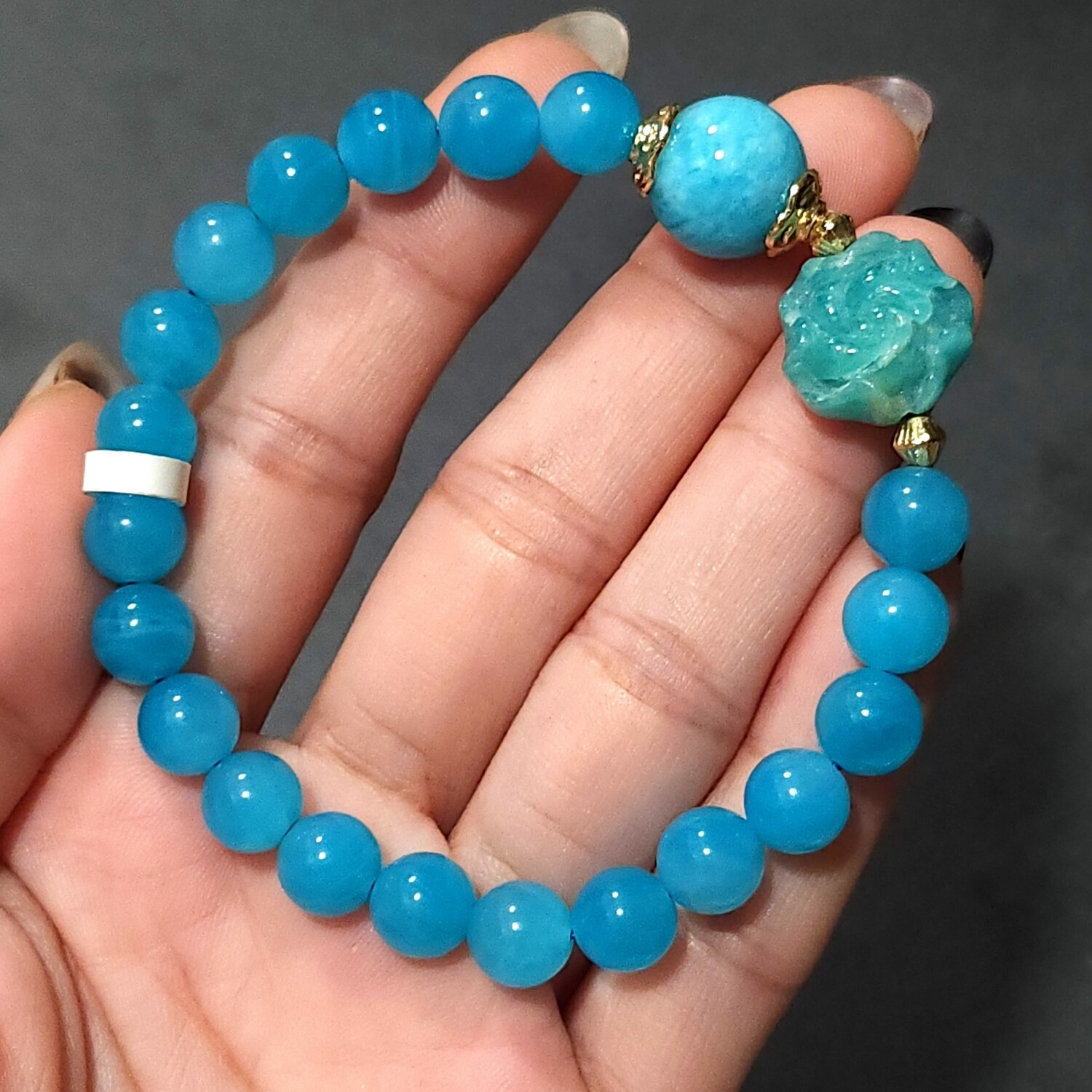 Natural Amazonite with Flower