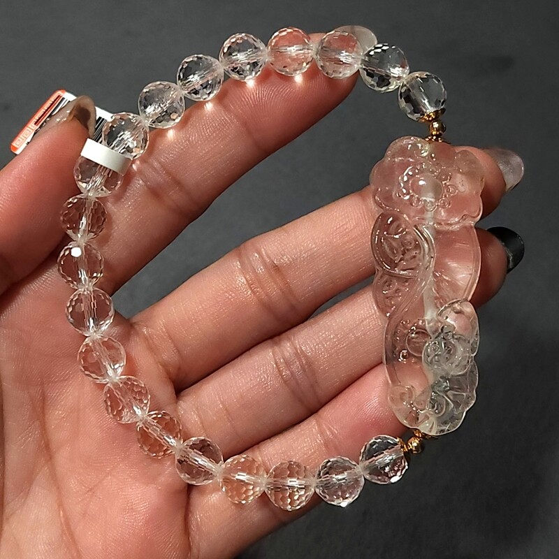 Natural Clear Quartz with Ruyi &amp; Money Coin