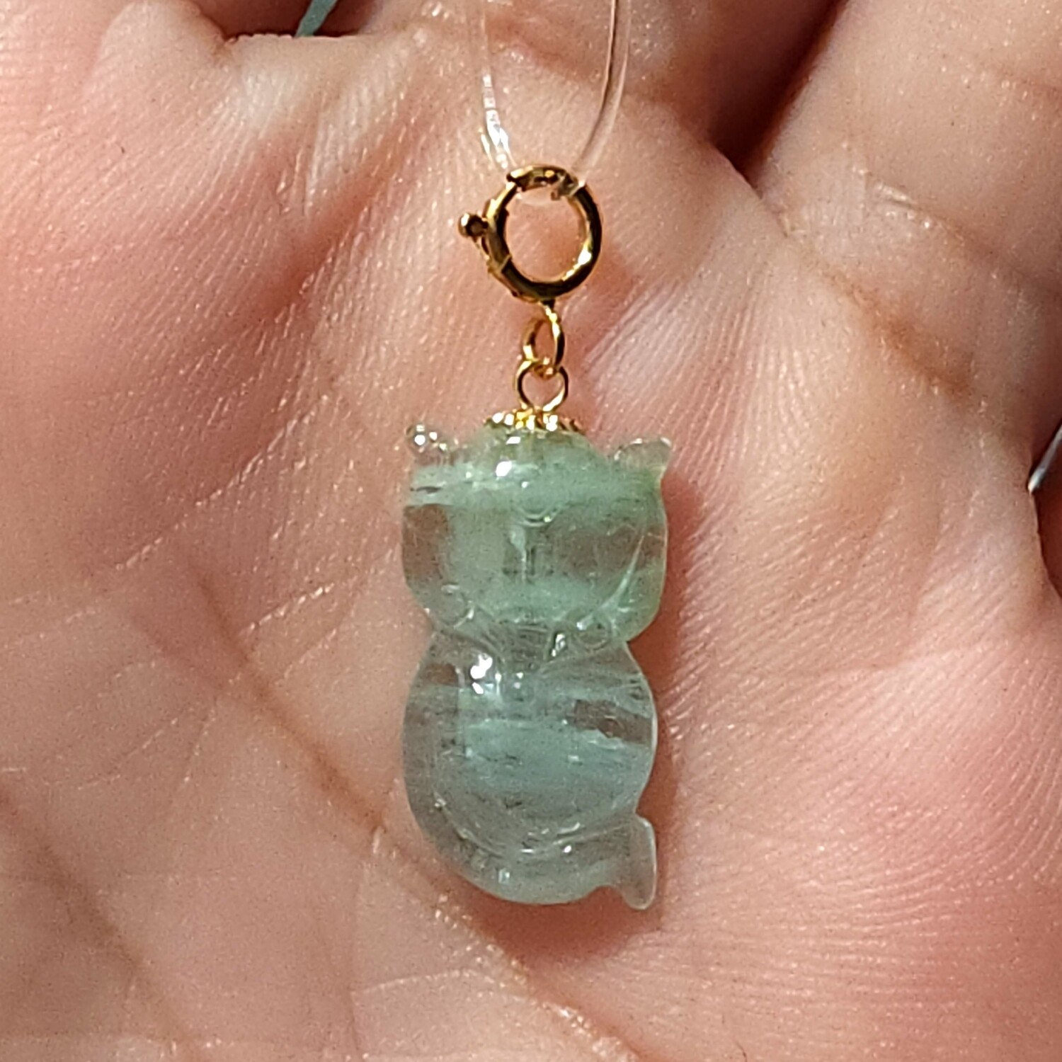 Natural Tourmaline 9 Tail Fox Pendant - 18K