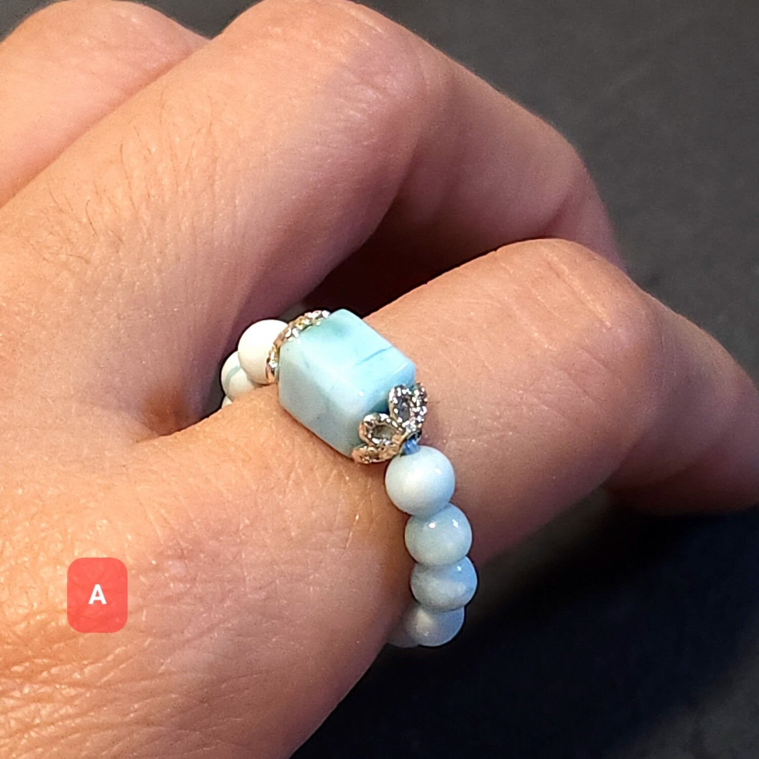 Natural Larimar Ring