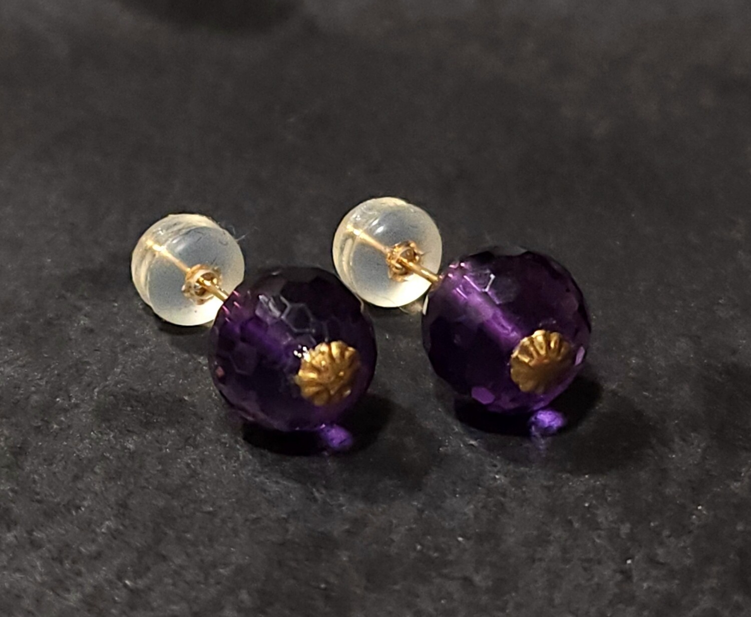 Natural Amethyst Earring 18K