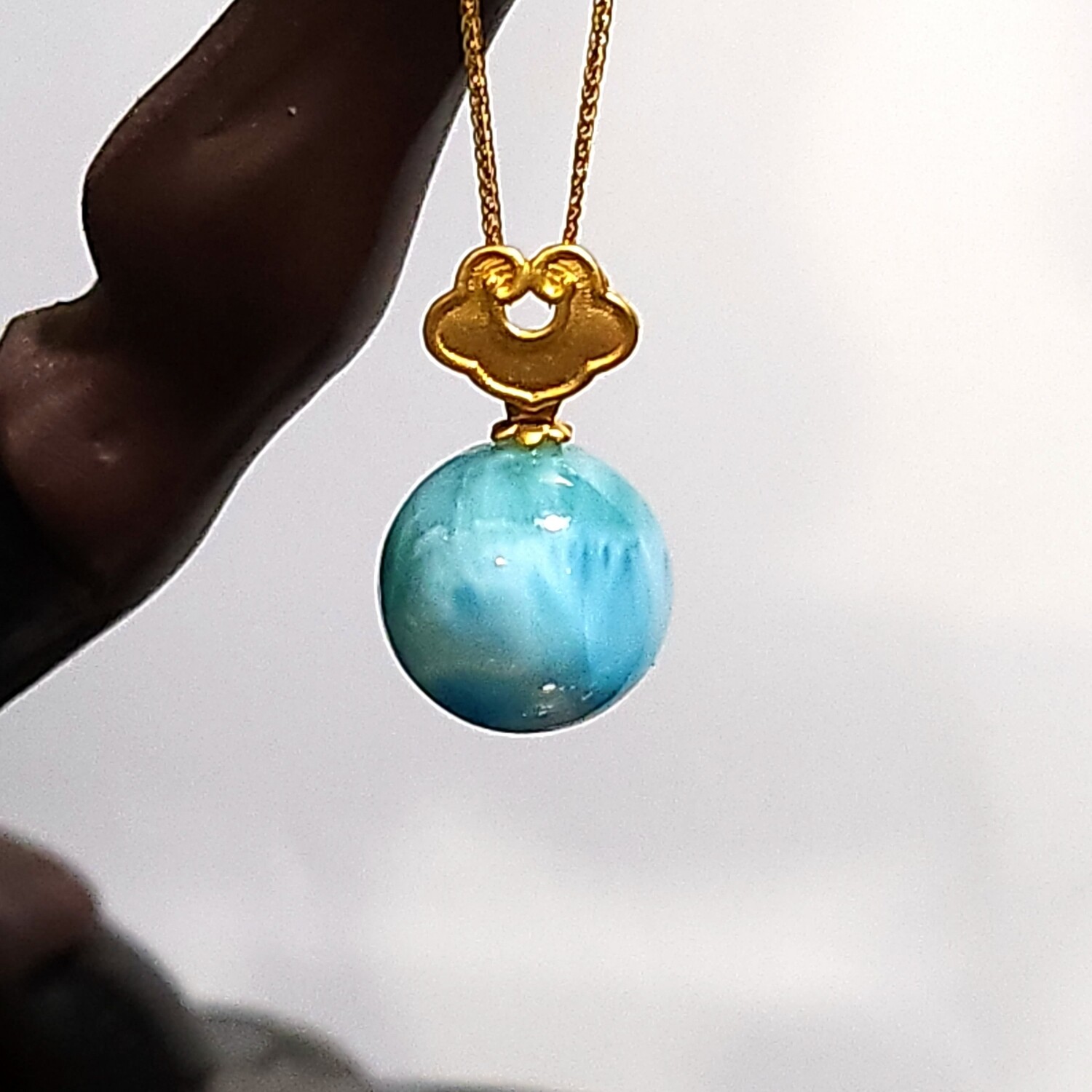 Natura Larimar Pendant 18K