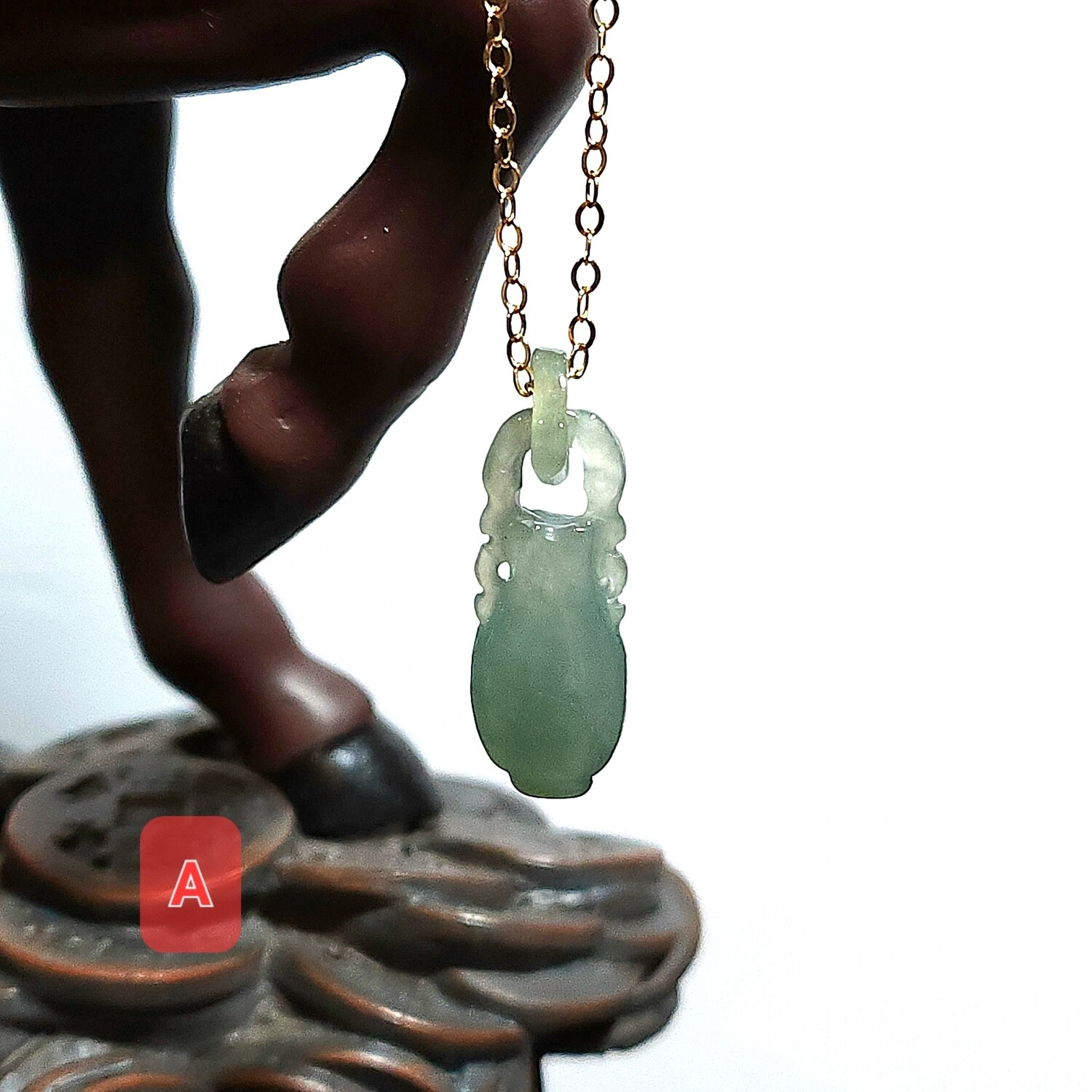 Natural Blue Water Jade Wu Lu Necklace