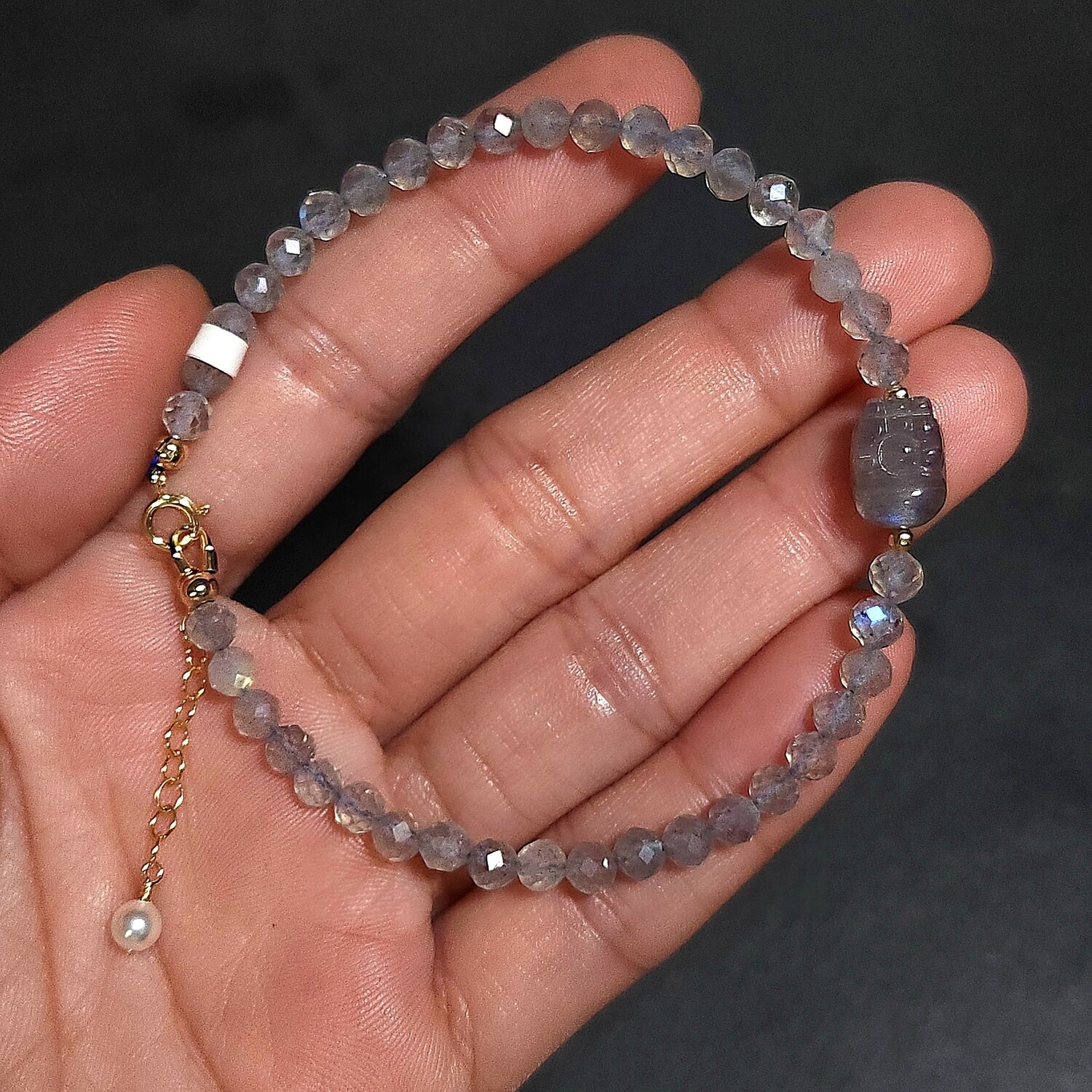 Natural Labradorite with Pixiu