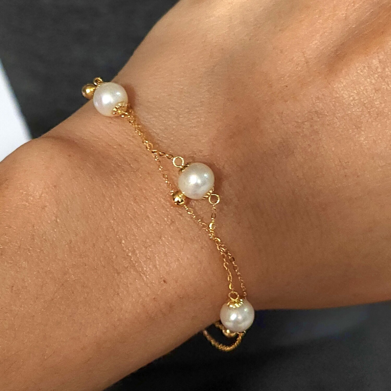 Natural Akoya Pearl Bracelet 18K