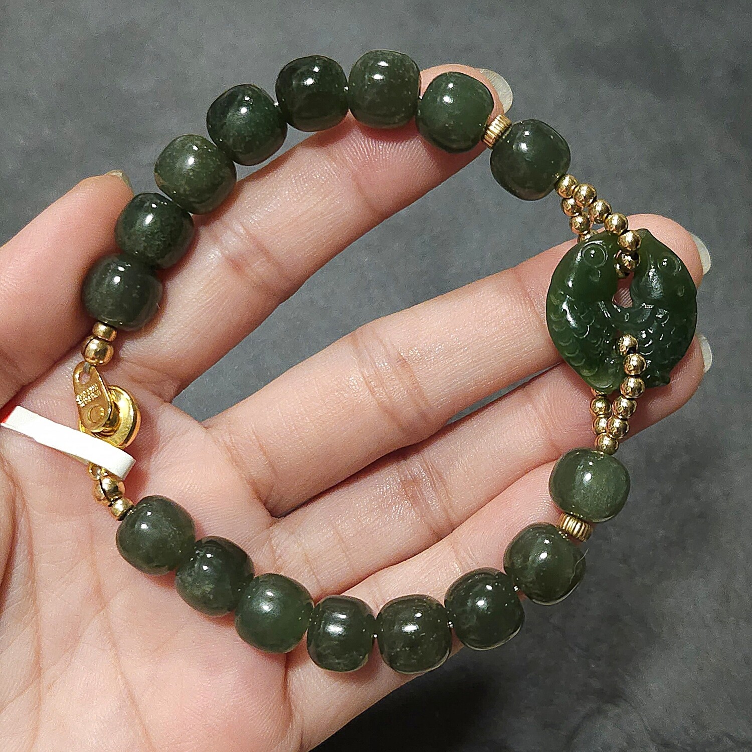 Natural Hetian Jade with Double Fish