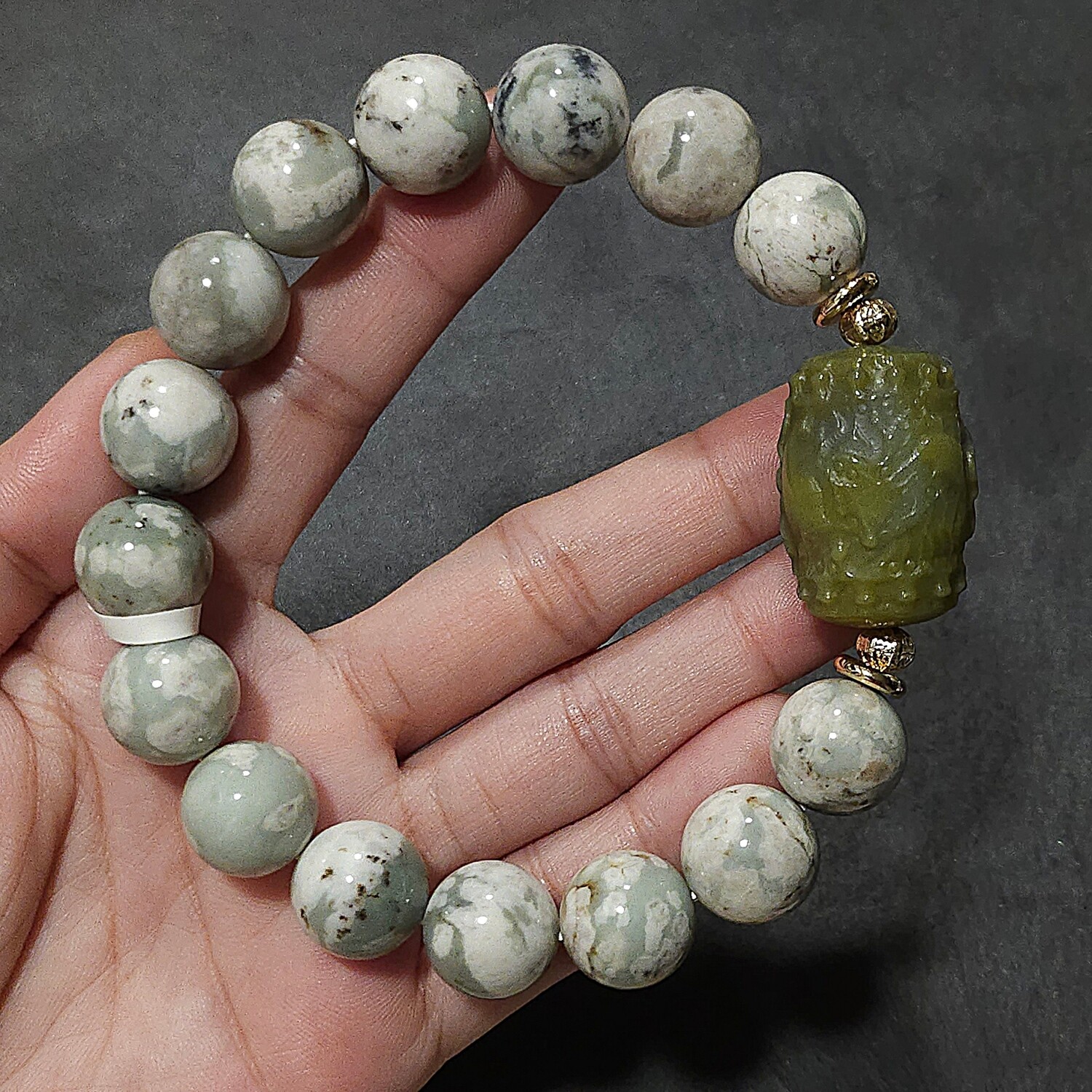 Natural Serpentine Jade with Phoenix