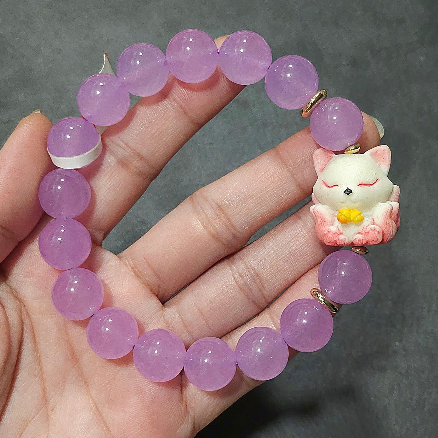 Natural Chalcedony with 9 Tail Fox