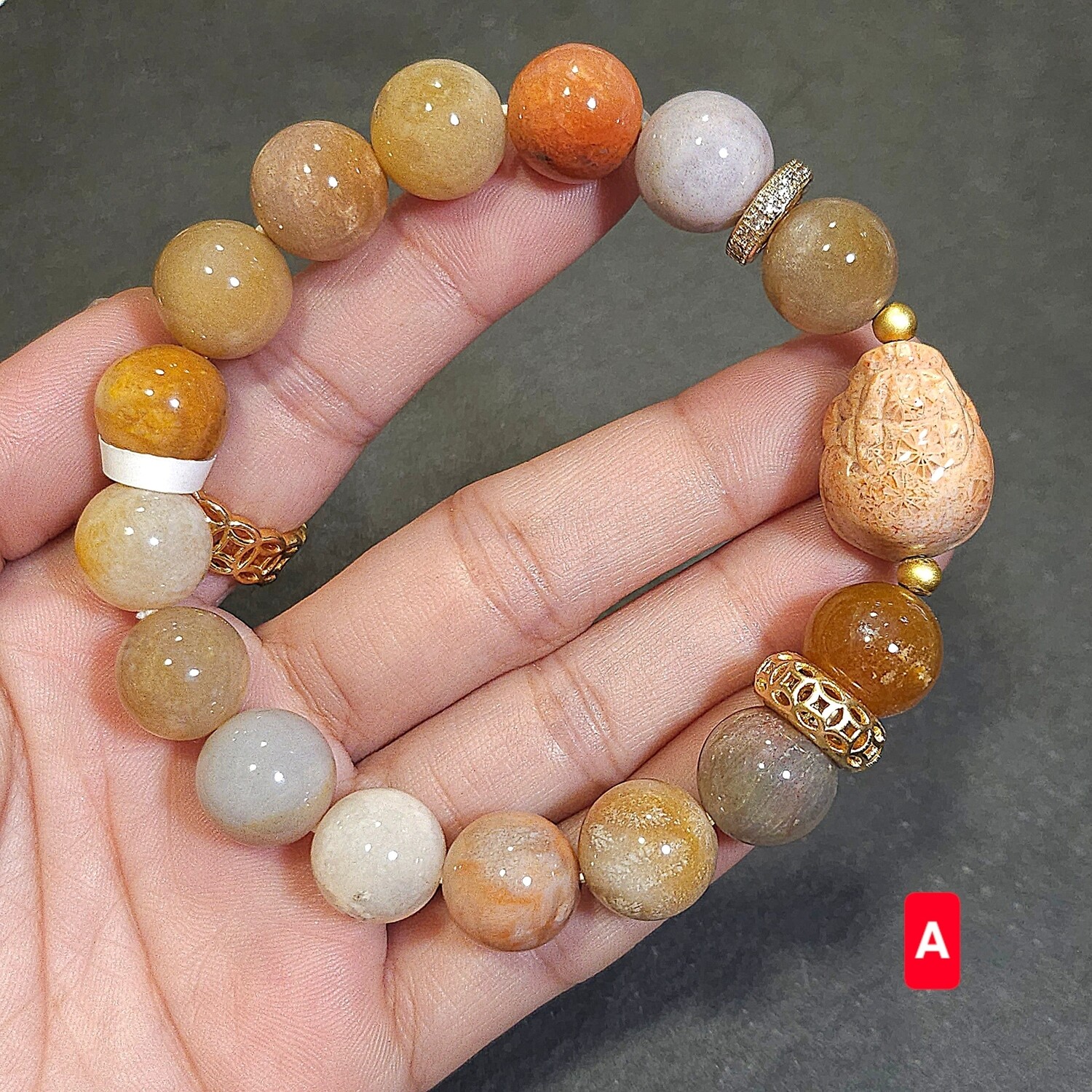 Natural Coral Jade with Pixiu